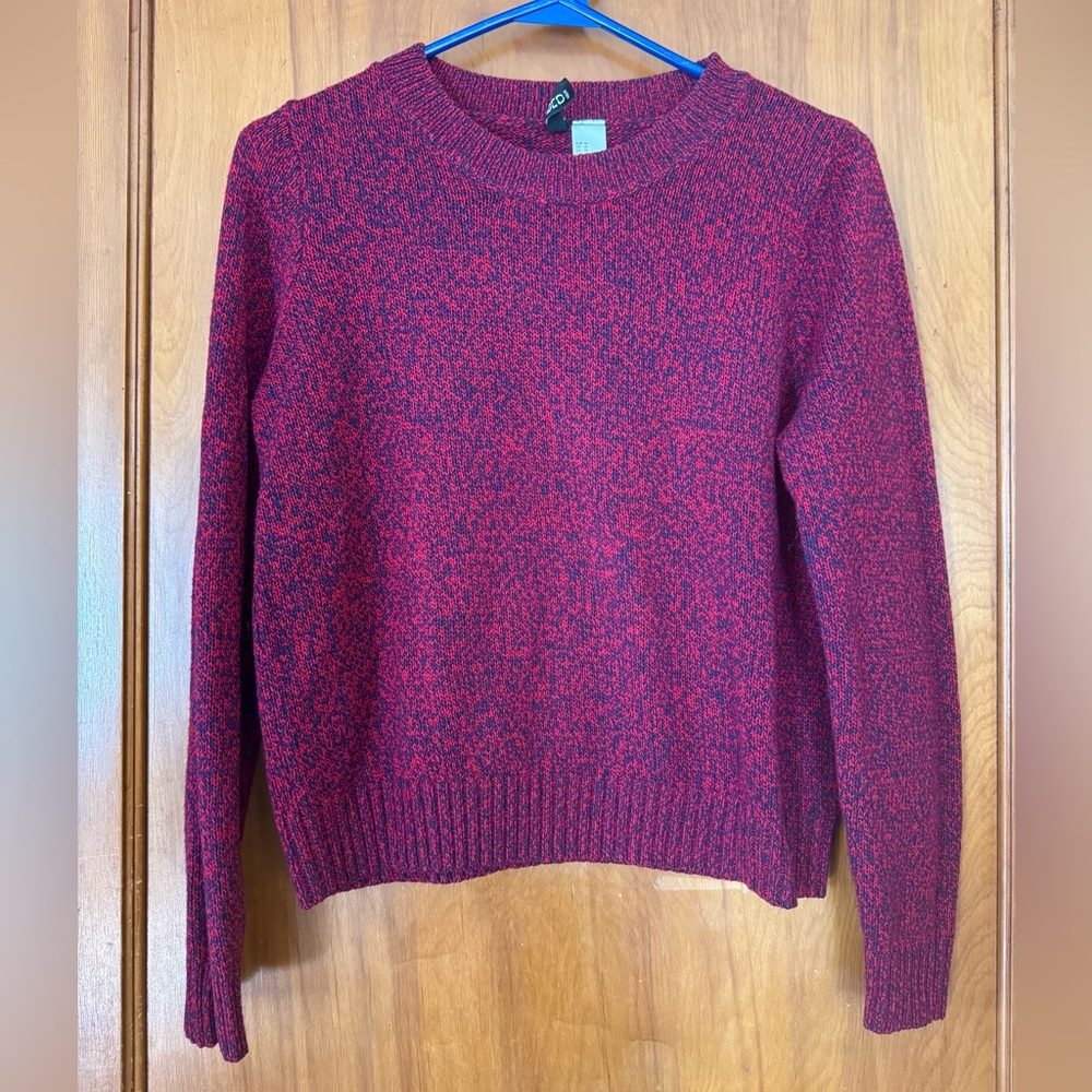 H&M Marled Red Crewneck Sweater